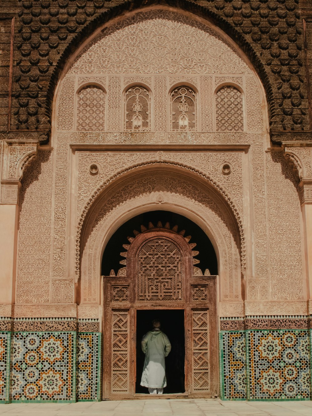 Carved gateway of a historic Moroccan palace