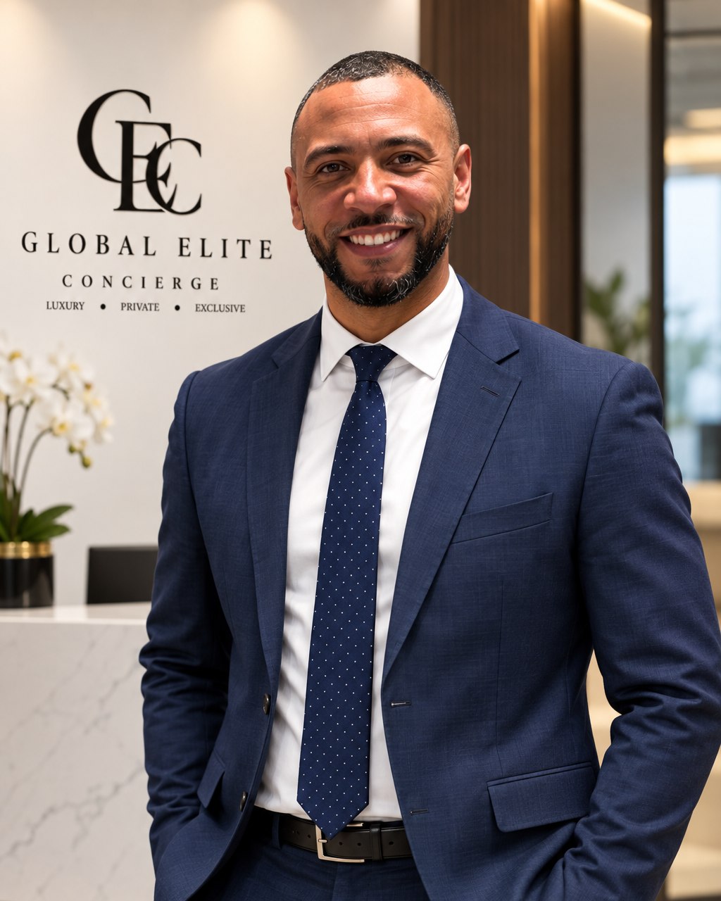 Portrait of Yassine Fal, Founder & Managing Director of Global Elite Concierge